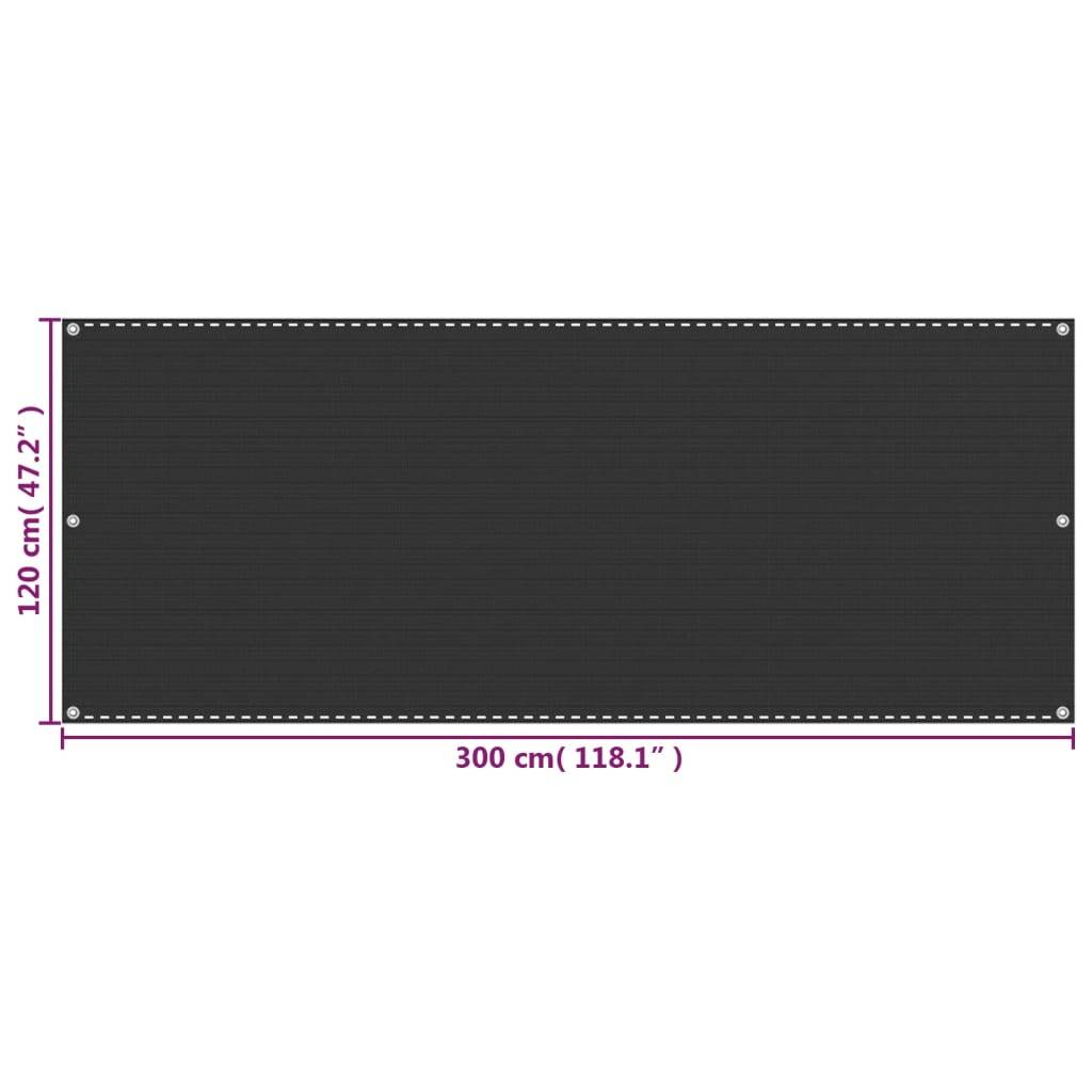 Helloshop26 - Écran de balcon brise pare vue protection confidentialité 120 x 300 cm PEHD anthracite - Imagen 5