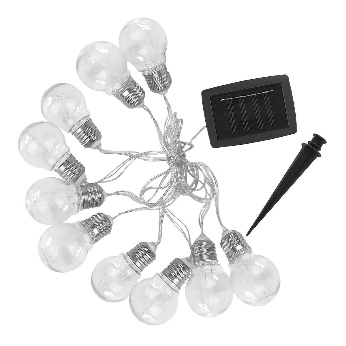 Lumisky - Guirlande solaire épurée 10 ampoules DIXY Blanc Plastique 3.8M - Imagen 1