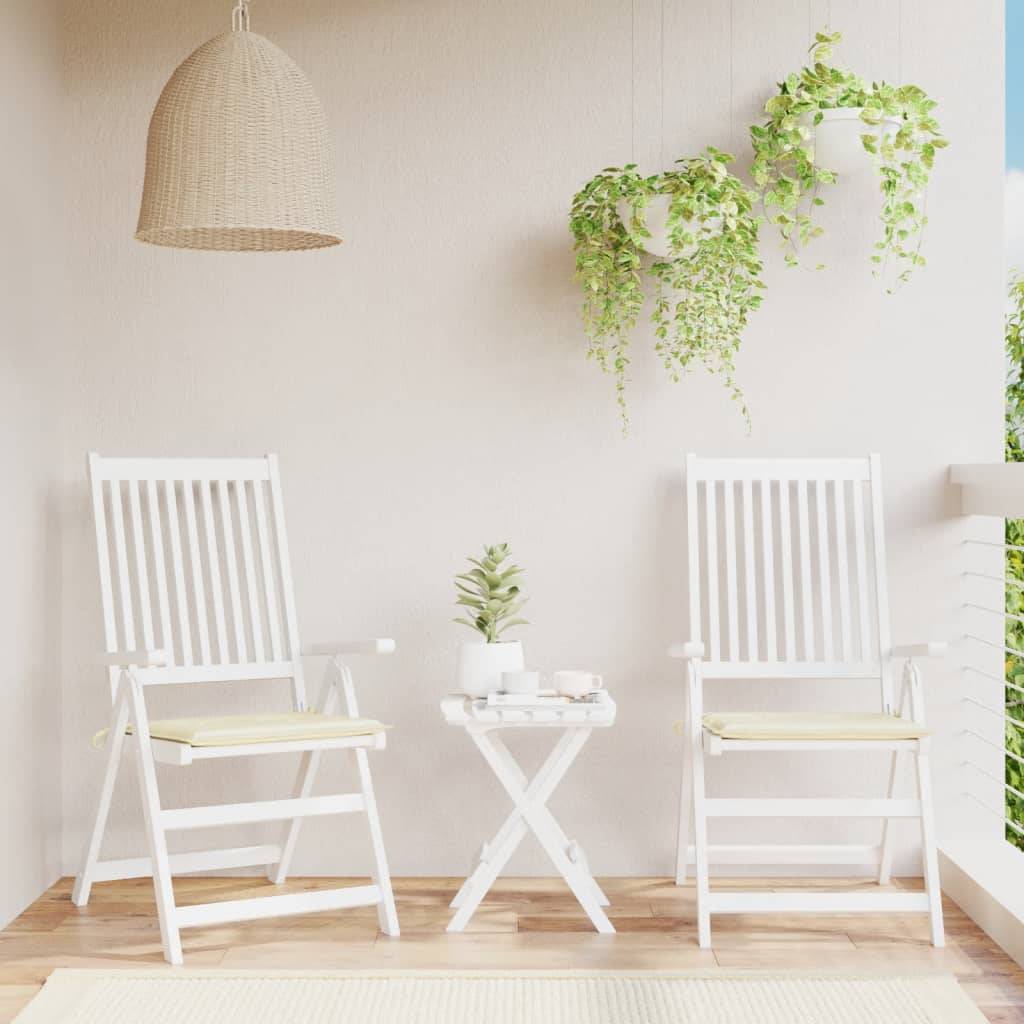 Lot de 2 Coussins de chaise de jardin crème 50x50x3 cm P136 - Image 2