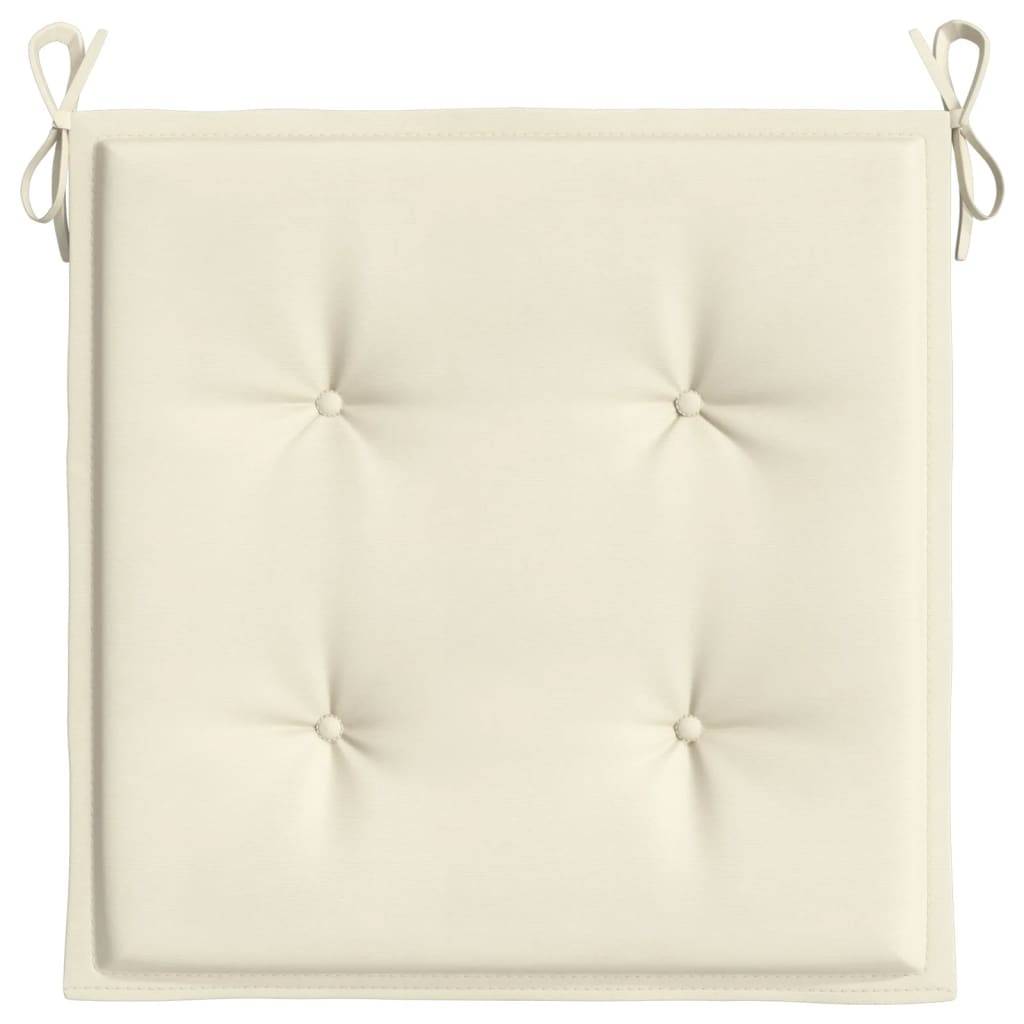 Lot de 2 Coussins de chaise de jardin crème 50x50x3 cm P136 - Image 6