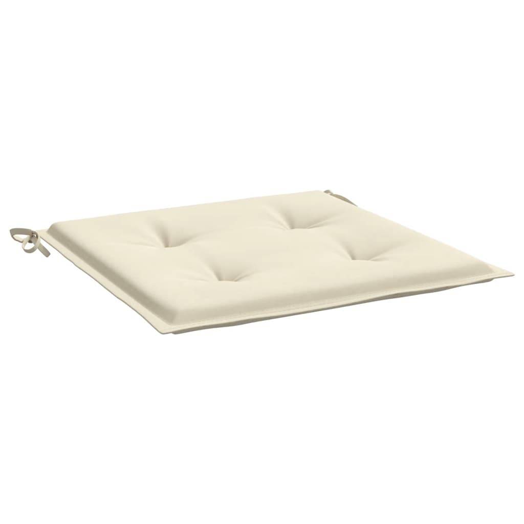Lot de 2 Coussins de chaise de jardin crème 50x50x3 cm P136 - Image 5