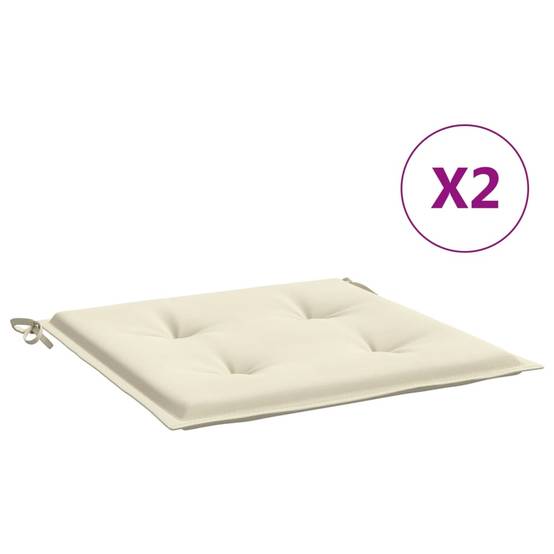 Lot de 2 Coussins de chaise de jardin crème 50x50x3 cm P136 - Image 1