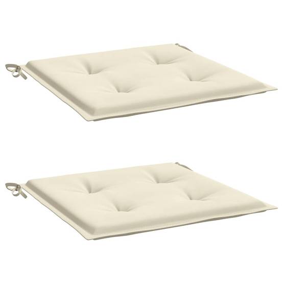 Lot de 2 Coussins de chaise de jardin crème 50x50x3 cm P136 - Image 3