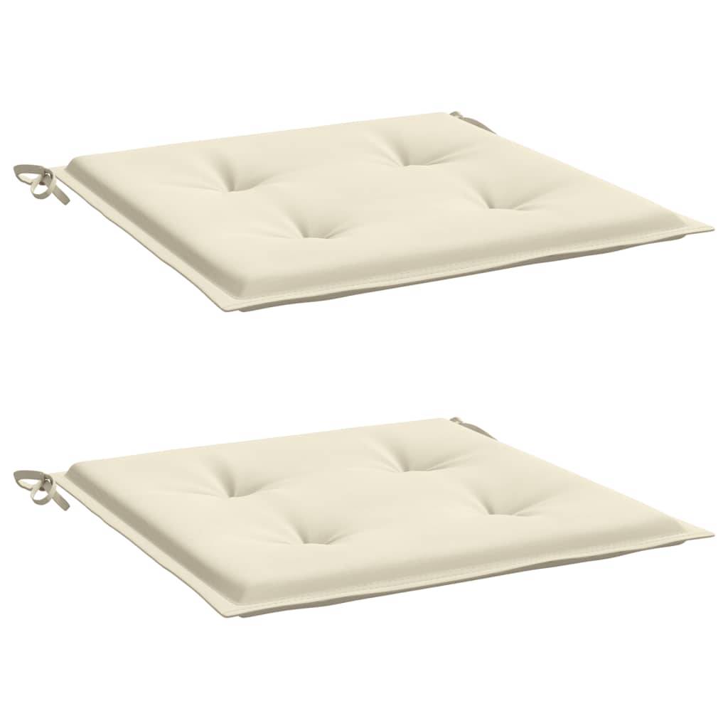 Lot de 2 Coussins de chaise de jardin crème 50x50x3 cm P136 - Image 3