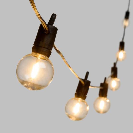 Guirlande Guinguette Solaire 5m 12 ampoules G40 E12 filament LED blanc chaud Lotti - Image 7