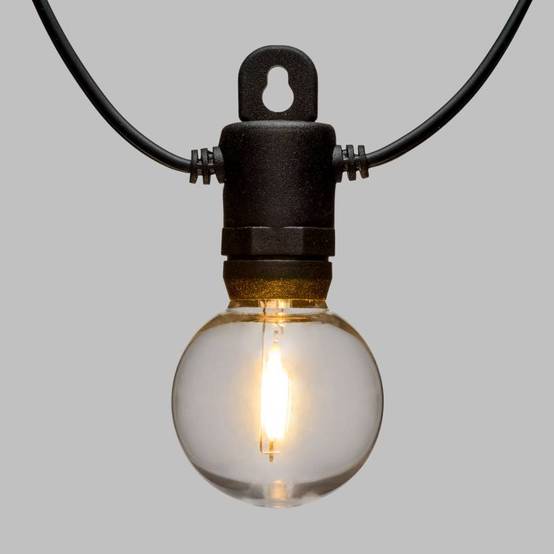 Guirlande Guinguette Solaire 5m 12 ampoules G40 E12 filament LED blanc chaud Lotti - Image 8