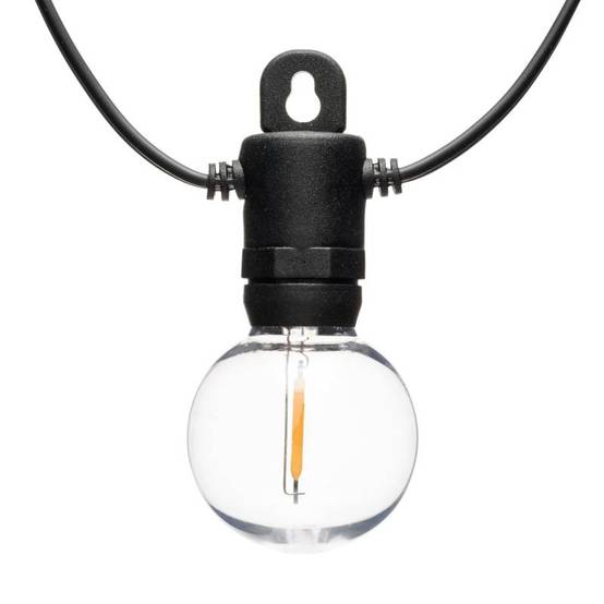 Guirlande Guinguette Solaire 5m 12 ampoules G40 E12 filament LED blanc chaud Lotti - Image 10