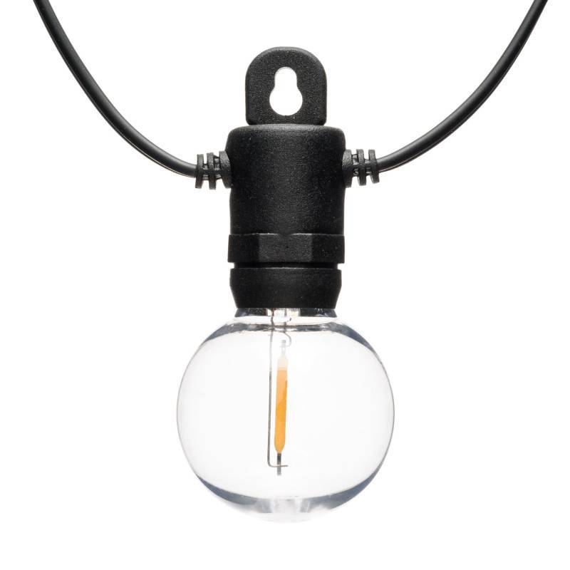 Guirlande Guinguette Solaire 5m 12 ampoules G40 E12 filament LED blanc chaud Lotti - Image 10