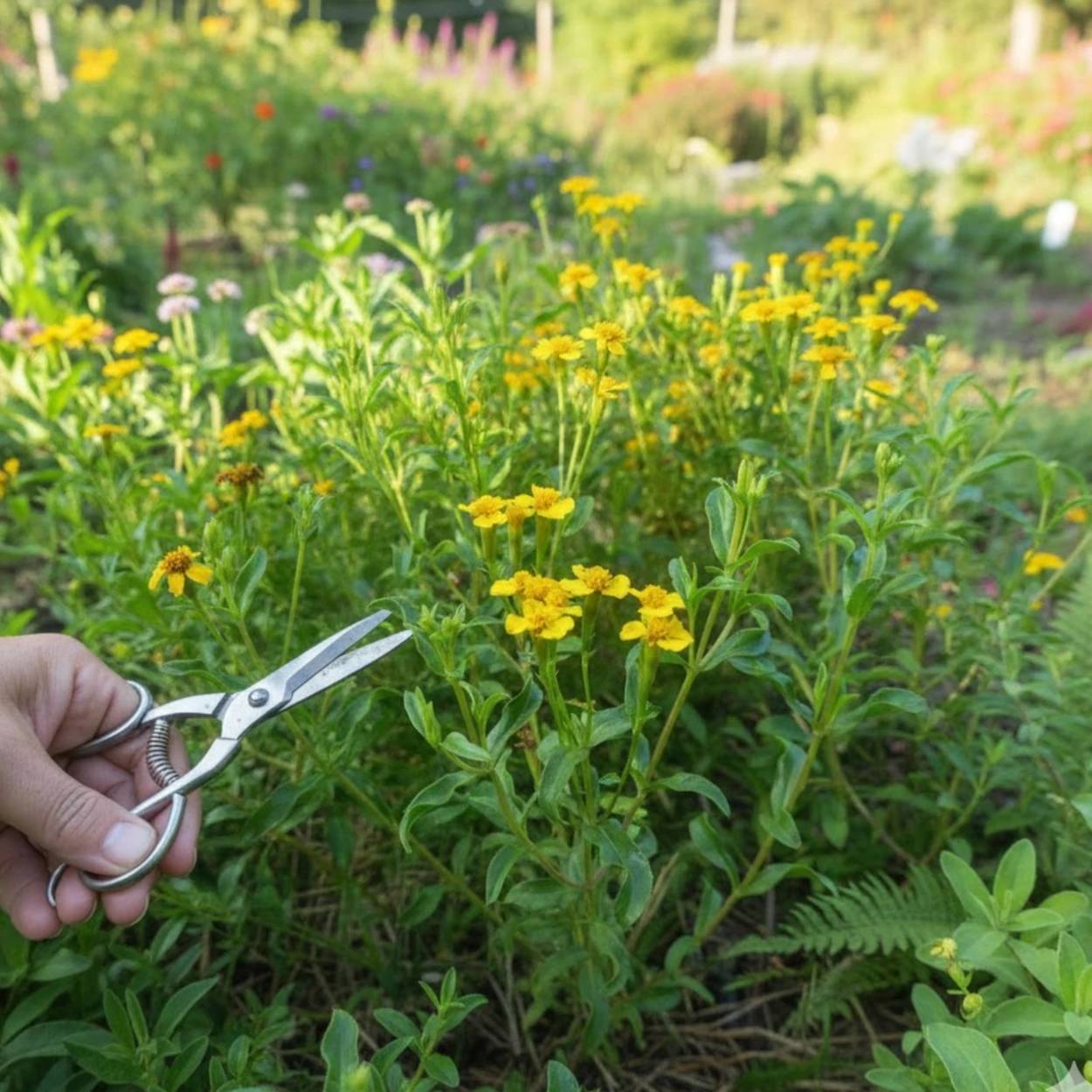 Estragon du Mexique - Sans traitement à fleurs Jaune - feuillage Caduc - Lot de 3 godets-  hauteur à maturité De 0,15 m à 0,50 m