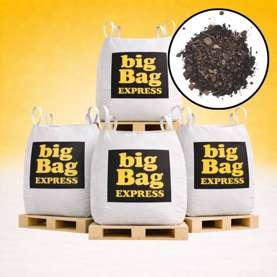 PACK 4 X BIG BAG de 1m³ (+/- 4,8T) Terre Criblée Amendée Compostée à 50% - Livraison PREMIUM - Image 1