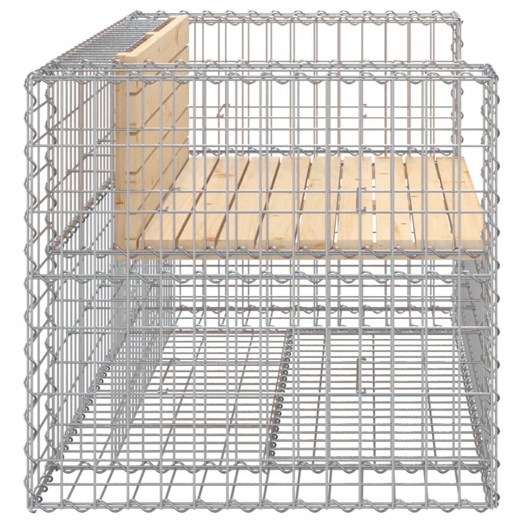 Maison Chic - Banc de jardin - Banc d'extérieur - Banquette design gabion 143x71x65,5 cm bois massif de pin - Imagen 4