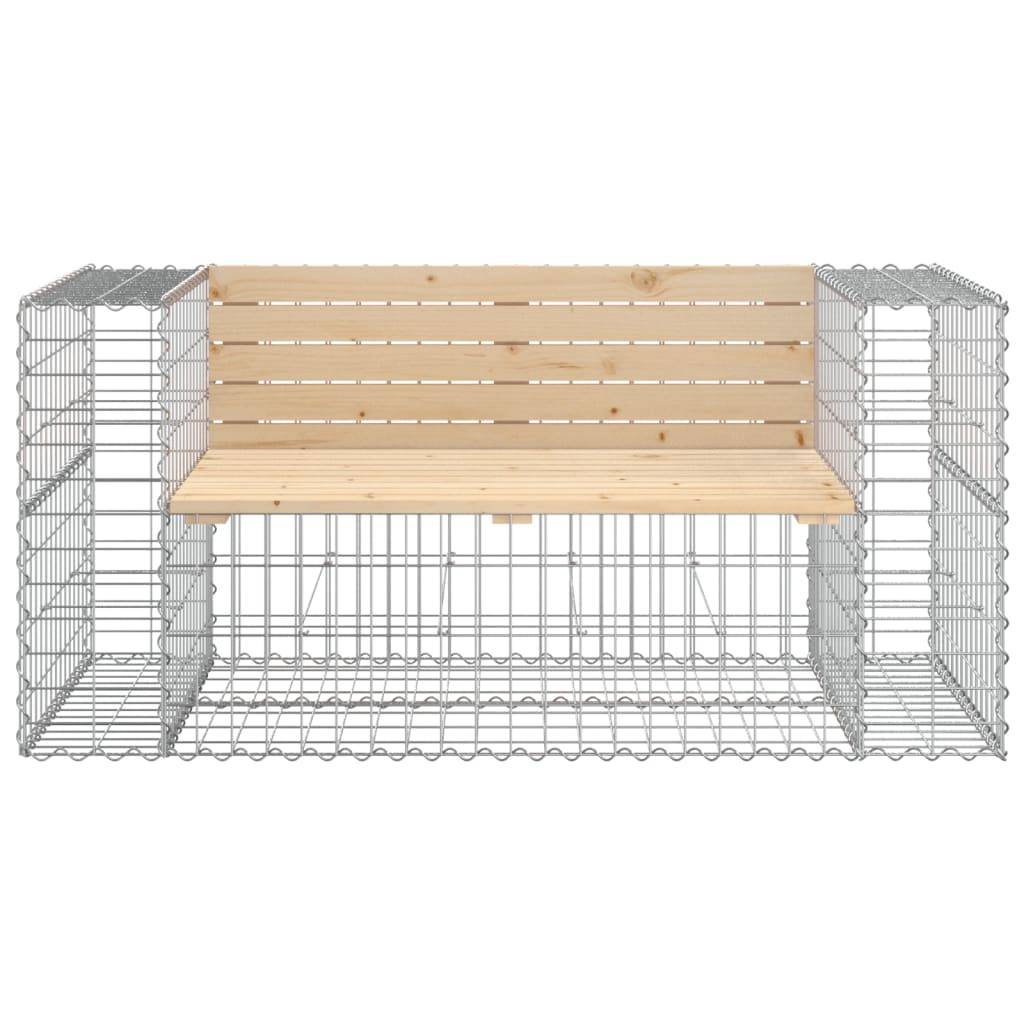 Maison Chic - Banc de jardin - Banc d'extérieur - Banquette design gabion 143x71x65,5 cm bois massif de pin - Imagen 3