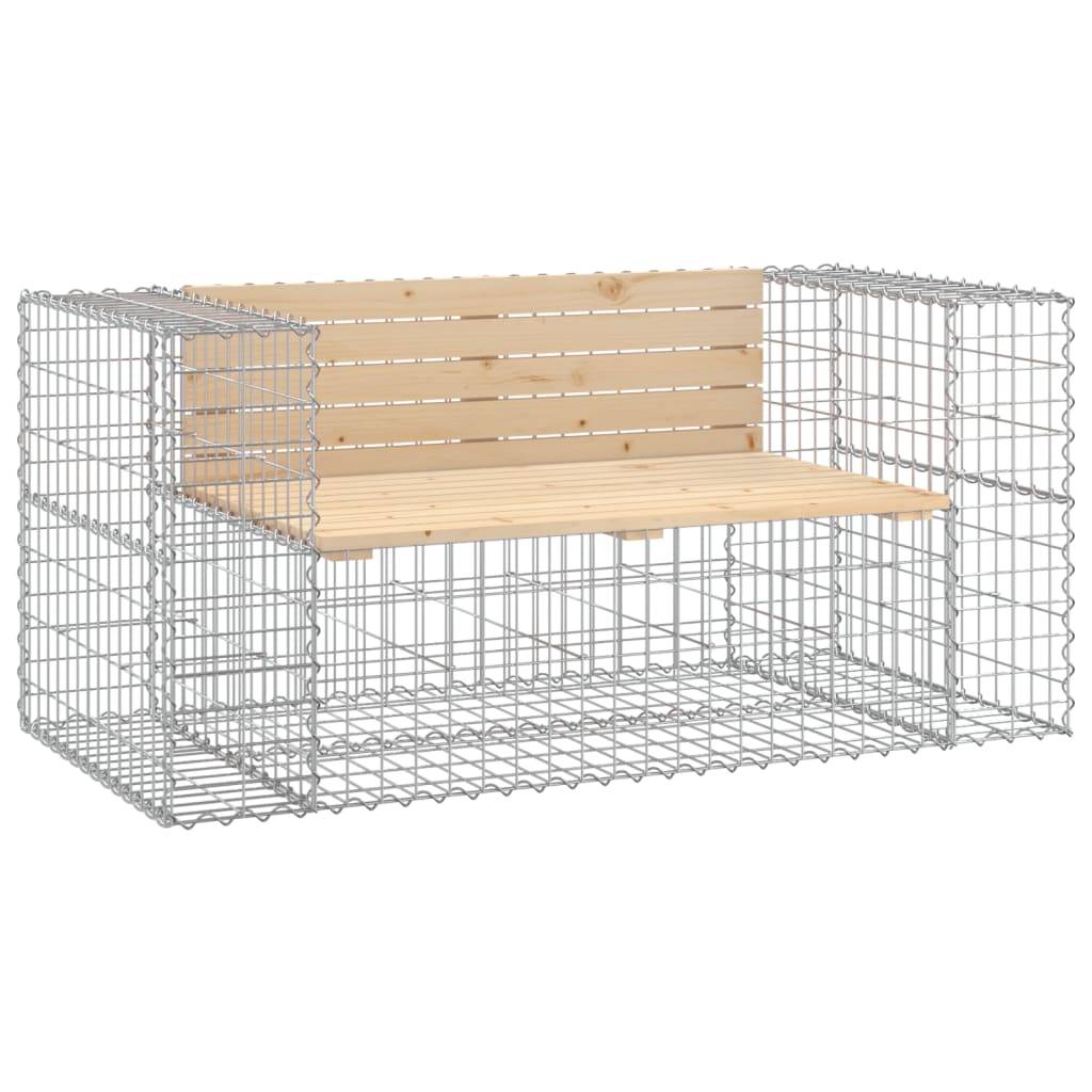 Maison Chic - Banc de jardin - Banc d'extérieur - Banquette design gabion 143x71x65,5 cm bois massif de pin - Imagen 1