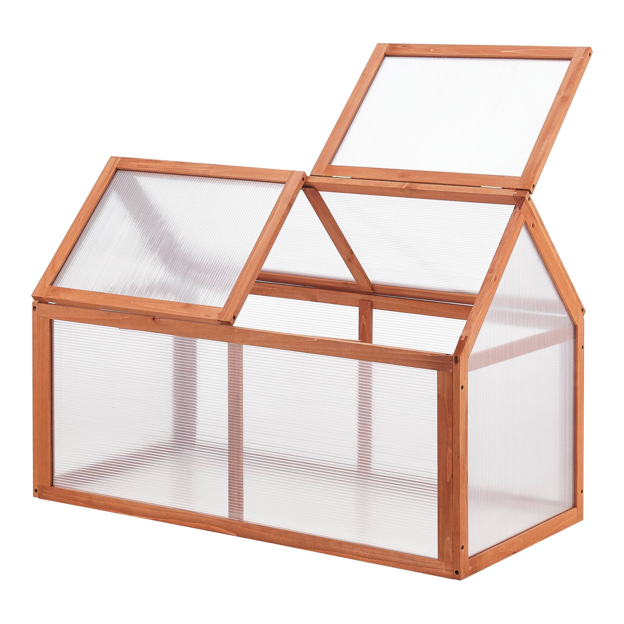Casa.Pro - Châssis de jardin Duiven toiture relevable à 2 pans en polycarbonate et pin 100 x 55 x 41-70 cm  [casa.pro] - Imagen 1