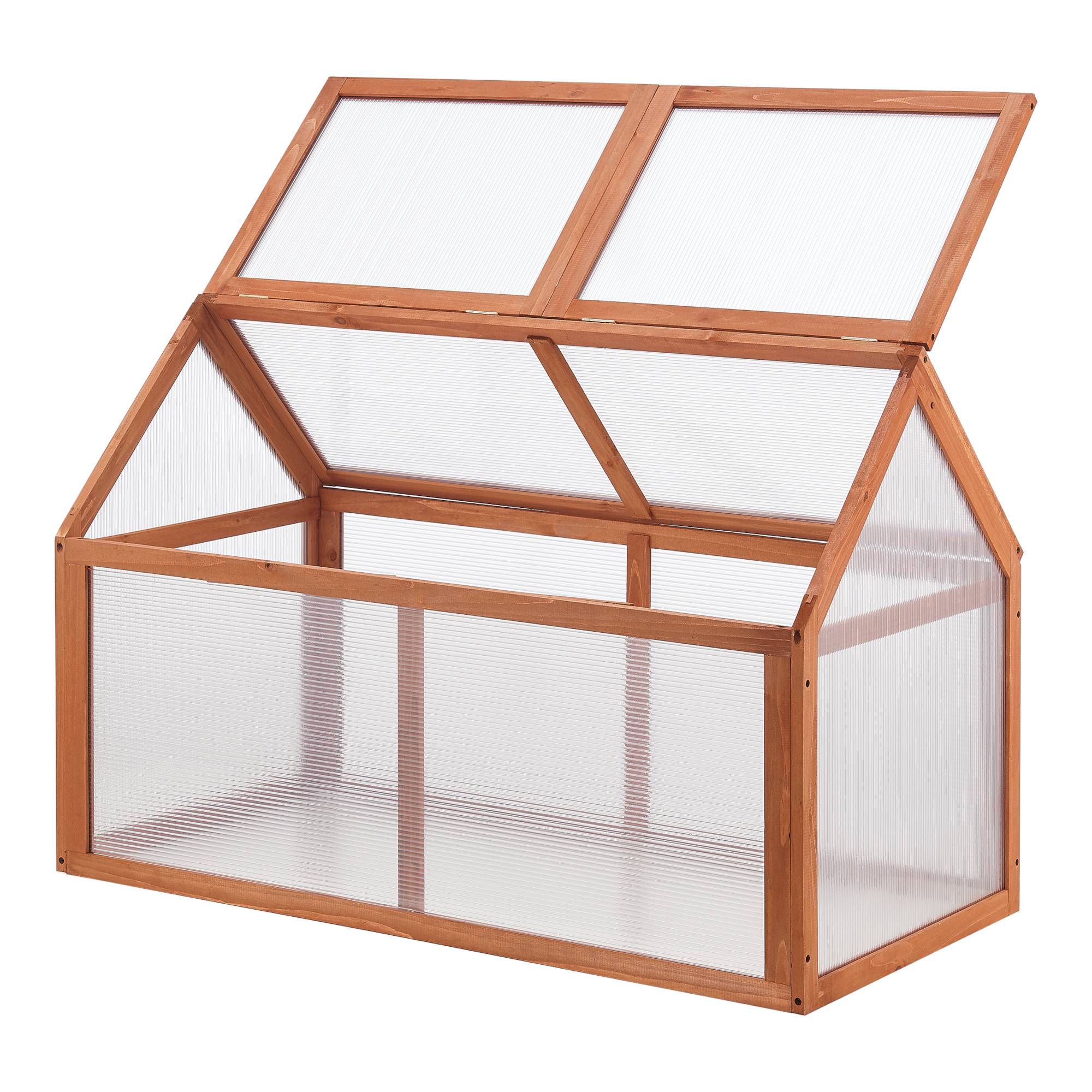 Casa.Pro - Châssis de jardin Duiven toiture relevable à 2 pans en polycarbonate et pin 100 x 55 x 41-70 cm  [casa.pro] - Imagen 4
