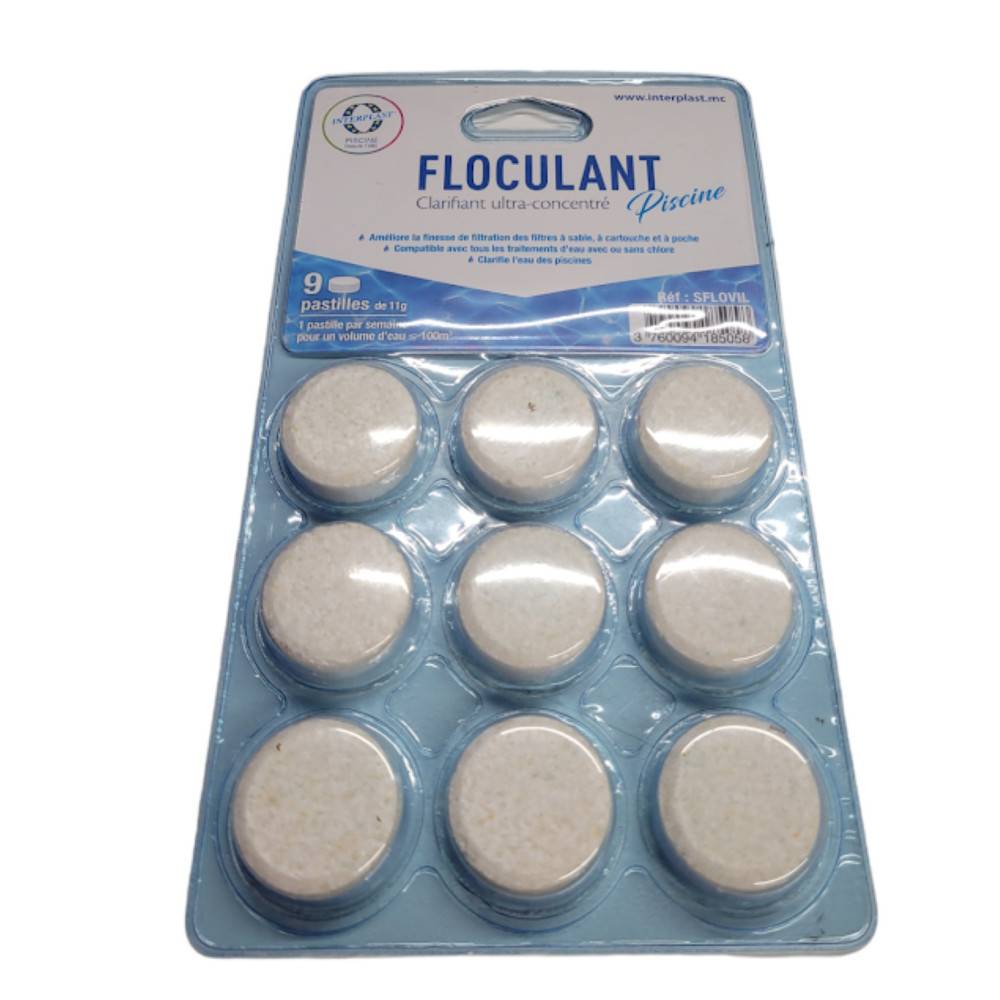 lot de 5 blisters Flovil de 9 pastilles - floculant clarifiant piscine - Imagen 1