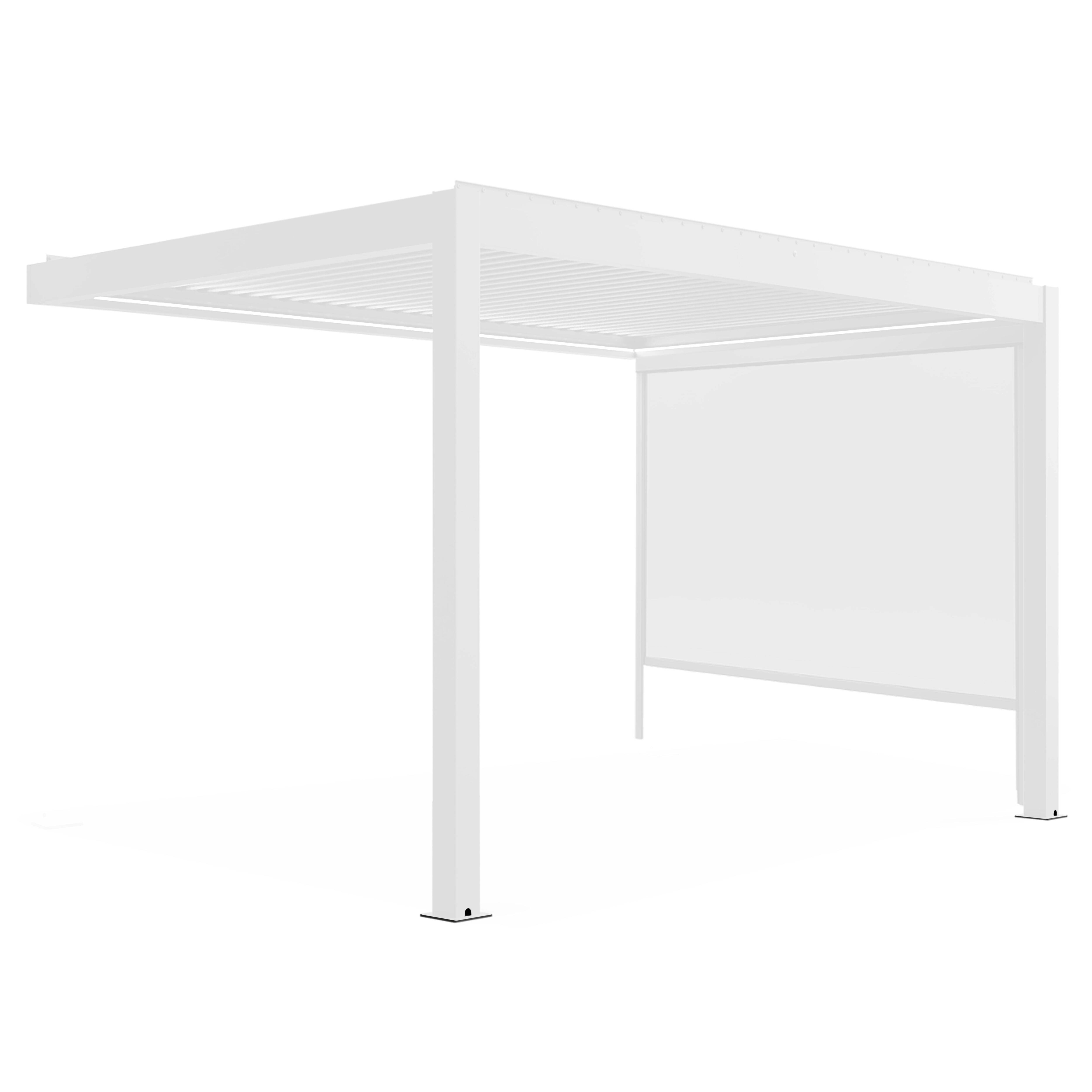 Oviala - Pergola bioclimatique motorisée éclairée et adossée 3x4m et 1 store - Oviala - Imagen 2