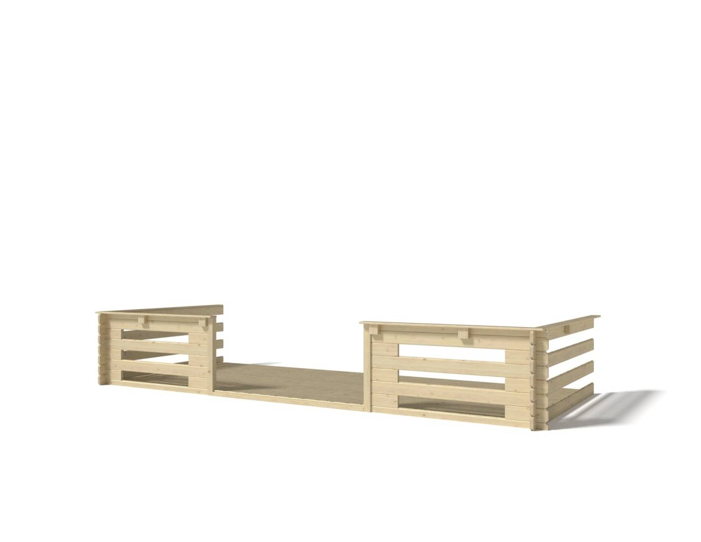 Altanka - Abri de jardin en bois - 5x3 m + terrasse avec balustrade et avant-toit en bois - 35 m2 - DOM578+DOM600+DOM601+POD04 - ALTANKA - Imagen 7