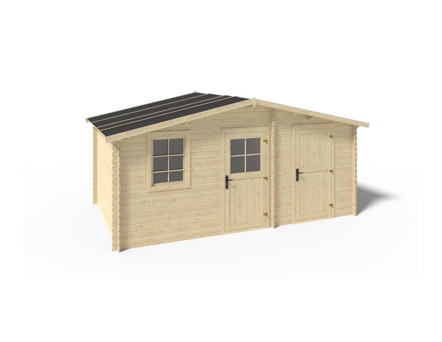Altanka - Abri de jardin en bois - 5x3 m + terrasse avec balustrade et avant-toit en bois - 35 m2 - DOM578+DOM600+DOM601+POD04 - ALTANKA - Imagen 4