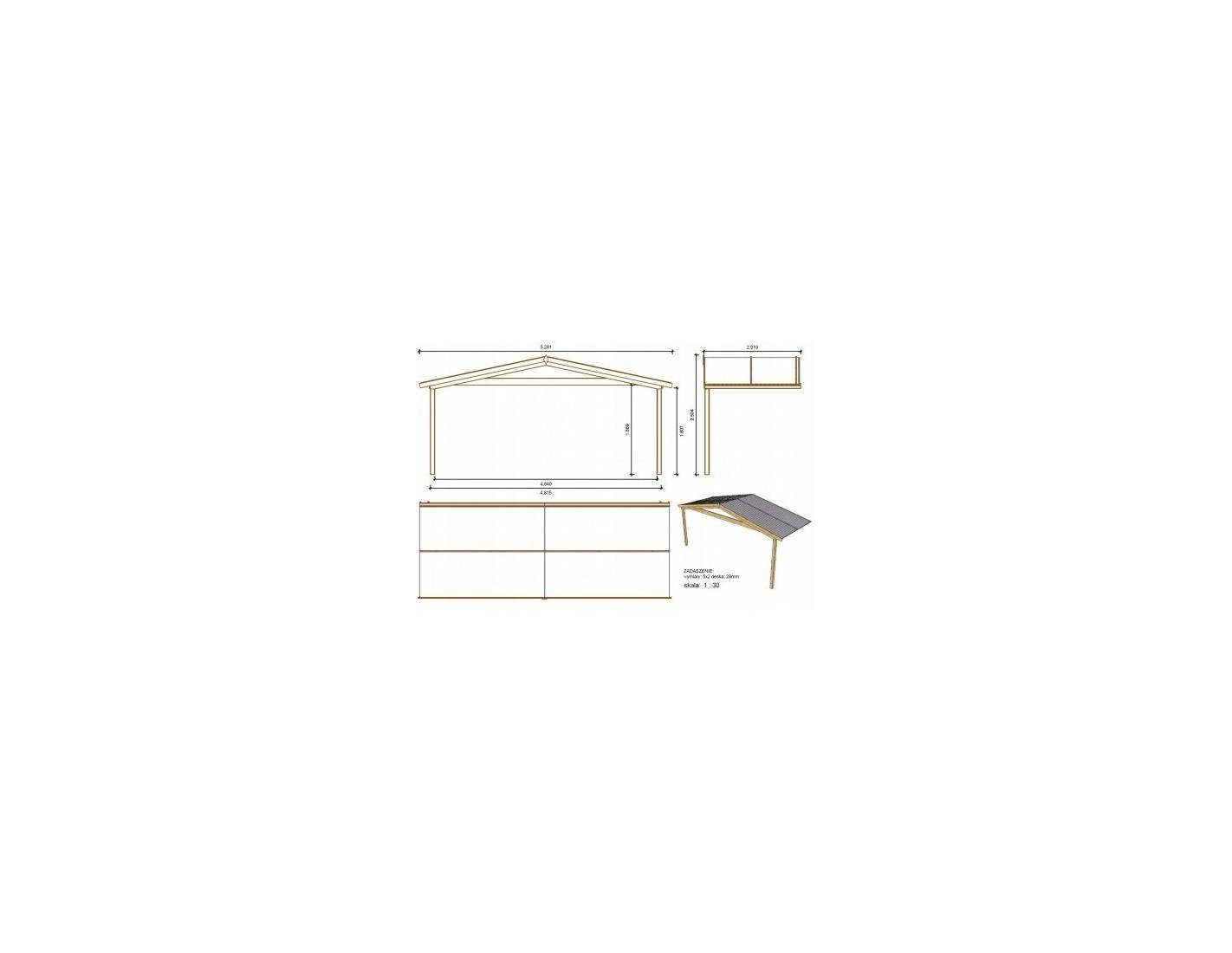 Altanka - Abri de jardin en bois - 5x3 m + terrasse avec balustrade et avant-toit en bois - 35 m2 - DOM578+DOM600+DOM601+POD04 - ALTANKA - Imagen 6