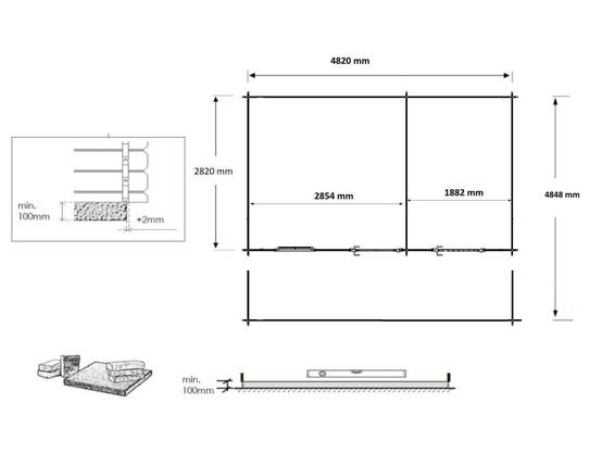 Altanka - Abri de jardin en bois - 5x3 m + terrasse avec balustrade et avant-toit en bois - 35 m2 - DOM578+DOM600+DOM601+POD04 - ALTANKA - Imagen 3
