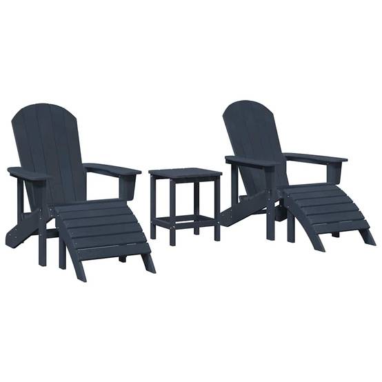 ComfortXL - Salon de Jardin Adirondack 3pcs Plastique avec Table Basse pour Balcon Bleu Marine – ComfortXL Outdoor Living - Image 2
