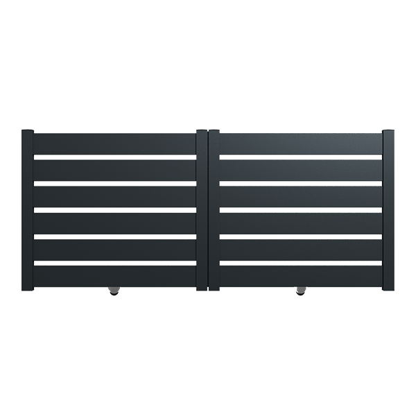 Portail Packit - Portail alu coulissant SAH en kit dim. L.4000 (entre piliers) X H.1500 mm  Gris (RAL 7016)