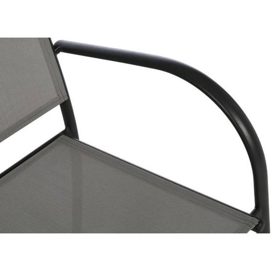 Hesperide - Fauteuil de jardin empilable "Piazza" galet & graphite aluminium traité époxy Hespéride - Image 5