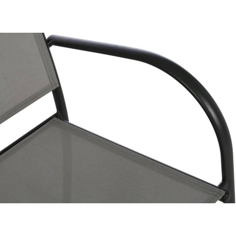 Hesperide - Fauteuil de jardin empilable "Piazza" galet & graphite aluminium traité époxy Hespéride - Image 5