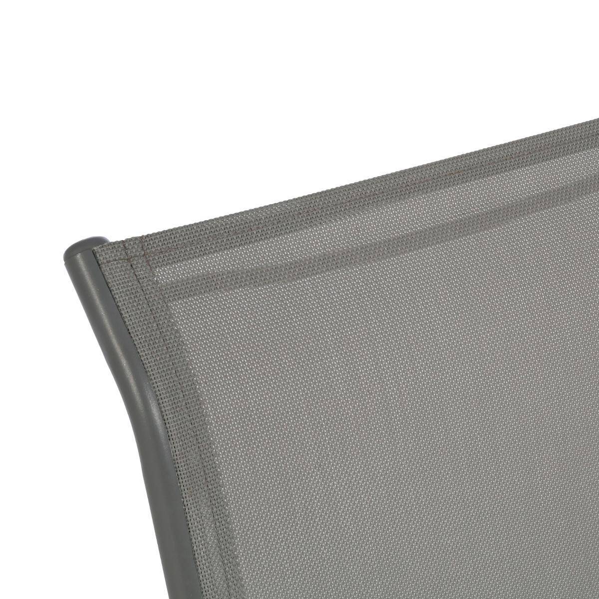 Hesperide - Fauteuil de jardin empilable "Piazza" galet & graphite aluminium traité époxy Hespéride - Image 4