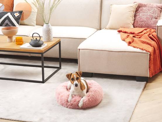 Beliani - Lit pour animal Fourrure synthétique Rose KULU - 50x50x15- Beliani - Image 1