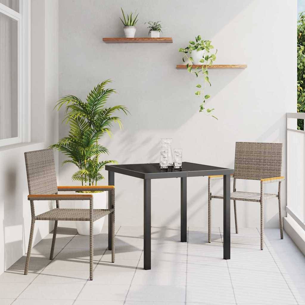 PANGIVO - Chaises empilables de jardin Gris et Marron 56 x 54 x 90 cm (2 pcs) - PANGIVO - Image 1