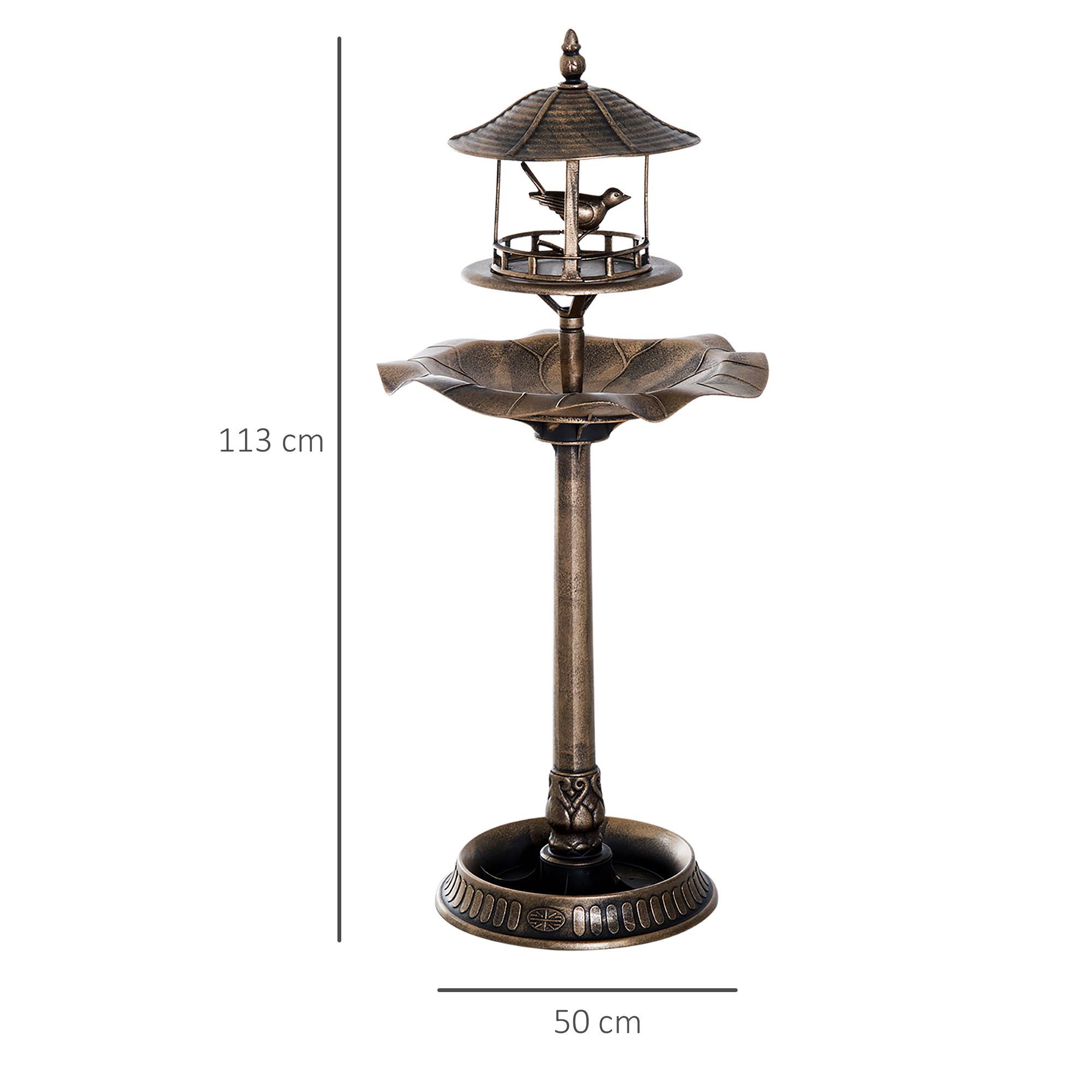Maison Chic - Bain d'oiseaux Abreuvoir pour Oiseaux jardinière 3 en 1 Ø 50 x 113cm polypropylène bronze antique - Image 5