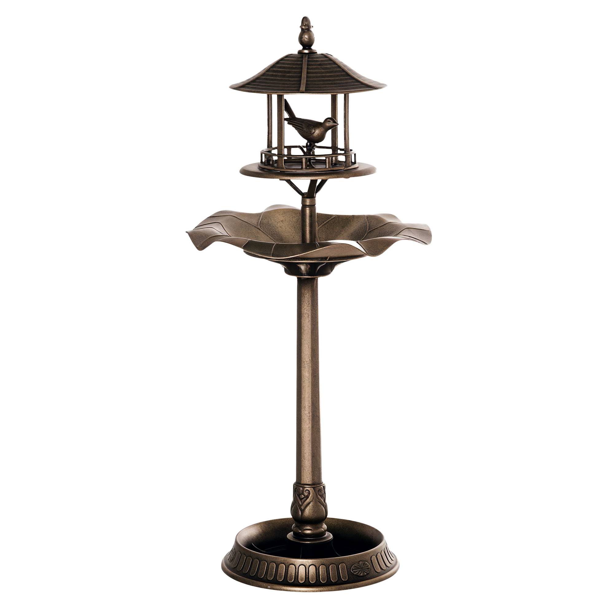 Maison Chic - Bain d'oiseaux Abreuvoir pour Oiseaux jardinière 3 en 1 Ø 50 x 113cm polypropylène bronze antique - Image 3