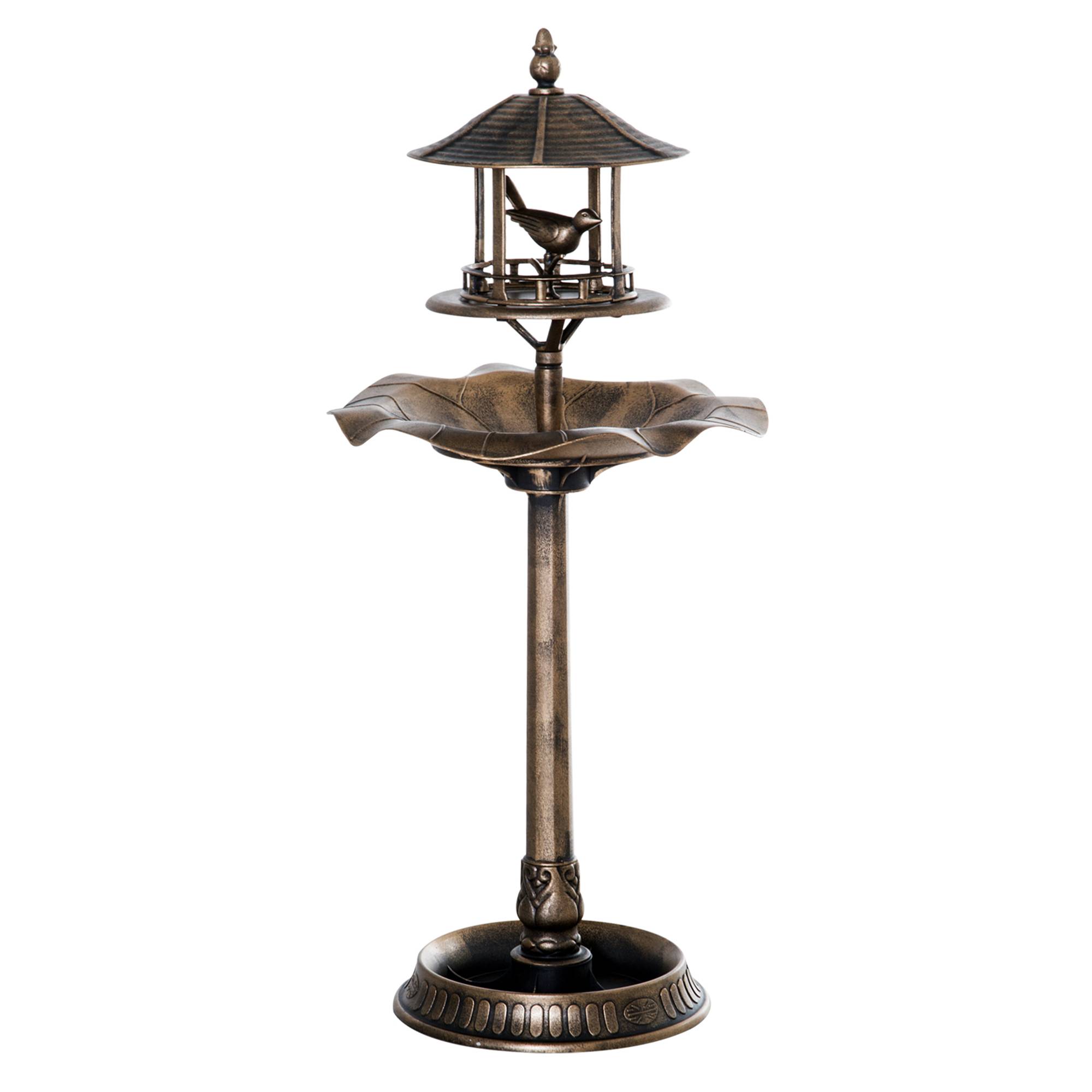 Maison Chic - Bain d'oiseaux Abreuvoir pour Oiseaux jardinière 3 en 1 Ø 50 x 113cm polypropylène bronze antique