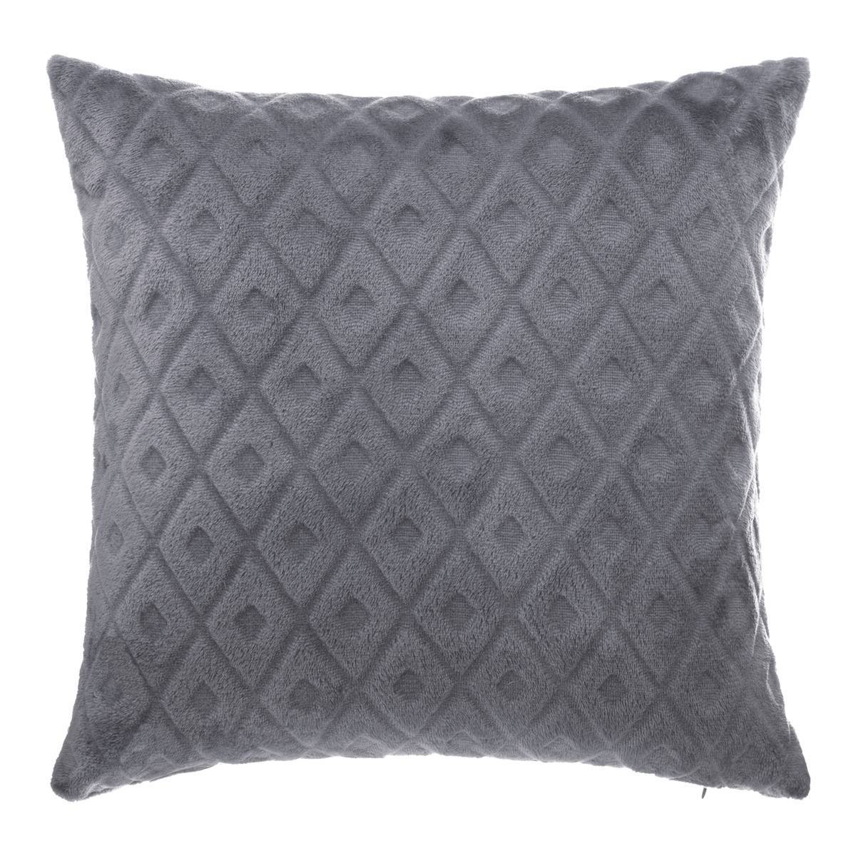 Atmosphera - Coussin losanges flanelle gris ardoise 40x40cm - Atmosphera Créateur d'intérieur - Imagen 1