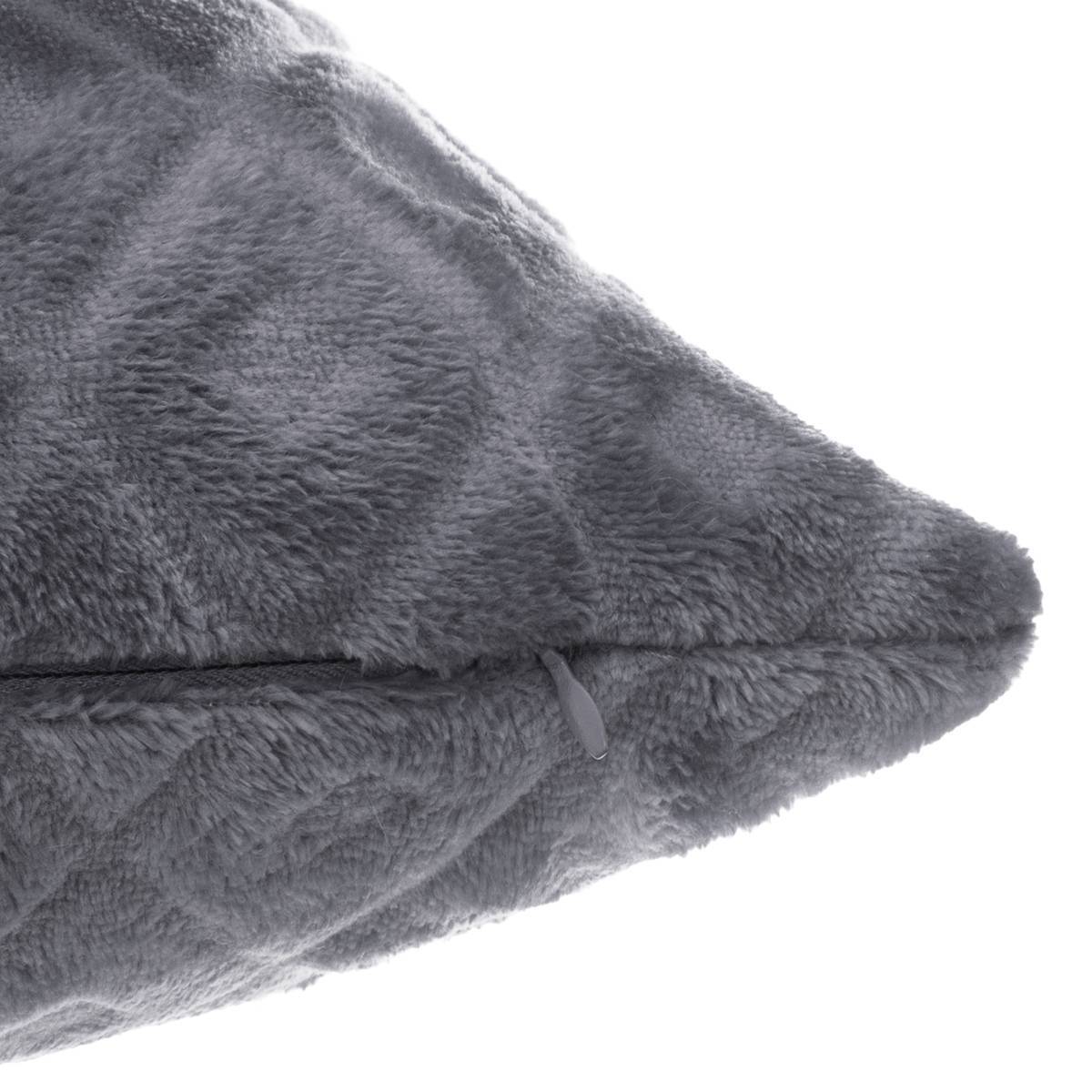 Atmosphera - Coussin losanges flanelle gris ardoise 40x40cm - Atmosphera Créateur d'intérieur - Image 2
