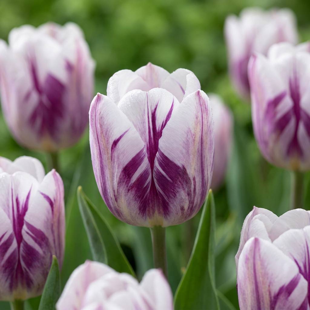 La Green Touch - Tulipe triomphe Flaming Flag - 15 bulbes - calibre 11/12