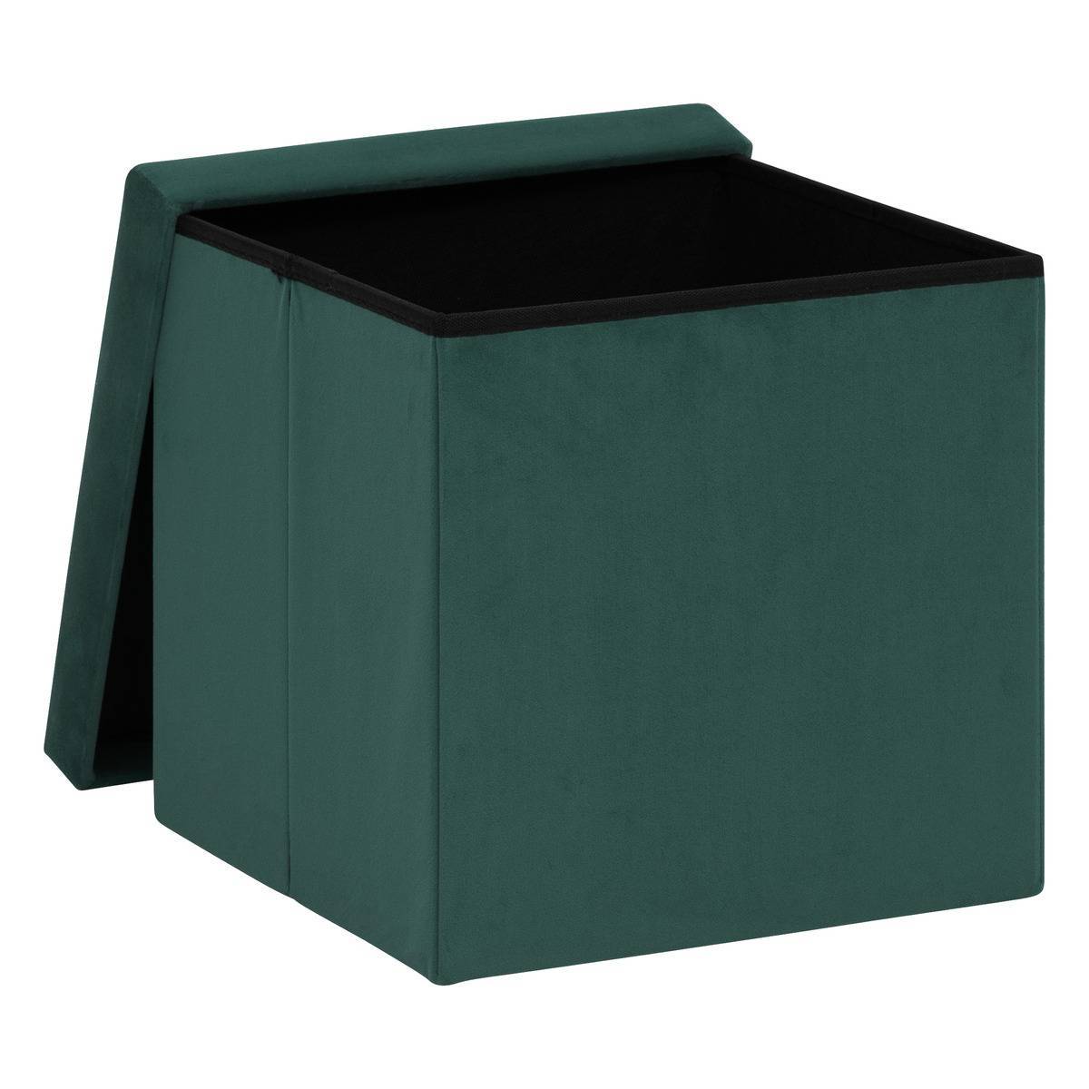 Atmosphera - Pouf pliant "Tess" 38x38cm vert cèdre - Atmosphera Créateur d'intérieur - Imagen 2