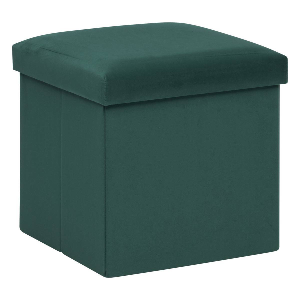 Atmosphera - Pouf pliant "Tess" 38x38cm vert cèdre - Atmosphera Créateur d'intérieur - Imagen 1