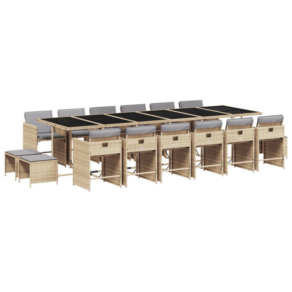 ComfortXL - Salon de Jardin Encastrable 16 Personnes Résine Tressée Mixte, 12 Chaises et 4 Tabourets, Coussins Gris – ComfortXL Outdoor Living - Image 2