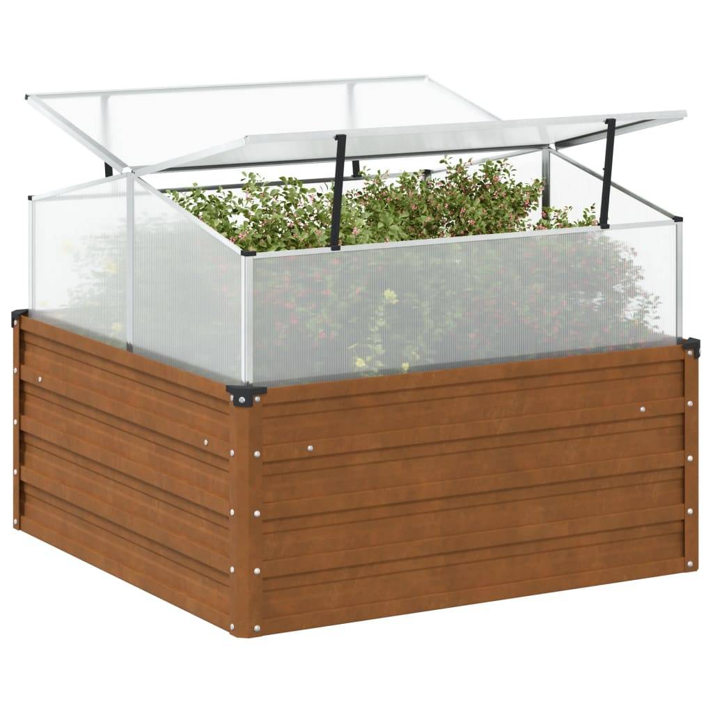 ComfortXL - Carré potager Acier Corten avec serre de forçage 100x100cm jardin – ComfortXL Outdoor Living