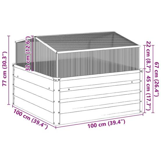 ComfortXL - Carré potager Acier Corten avec serre de forçage 100x100cm jardin – ComfortXL Outdoor Living - Image 10