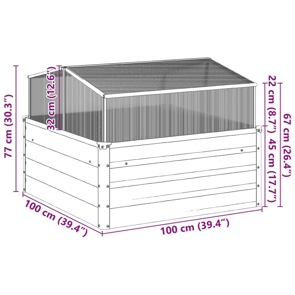ComfortXL - Carré potager Acier Corten avec serre de forçage 100x100cm jardin – ComfortXL Outdoor Living - Image 10