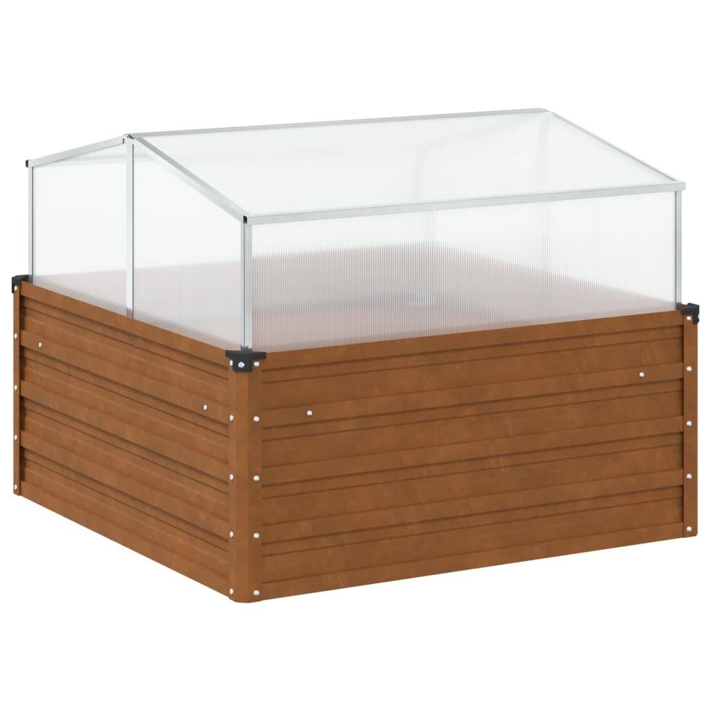 ComfortXL - Carré potager Acier Corten avec serre de forçage 100x100cm jardin – ComfortXL Outdoor Living - Image 2