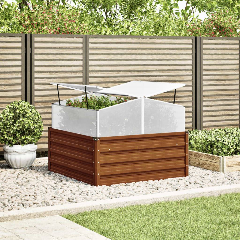 ComfortXL - Carré potager Acier Corten avec serre de forçage 100x100cm jardin – ComfortXL Outdoor Living - Image 3