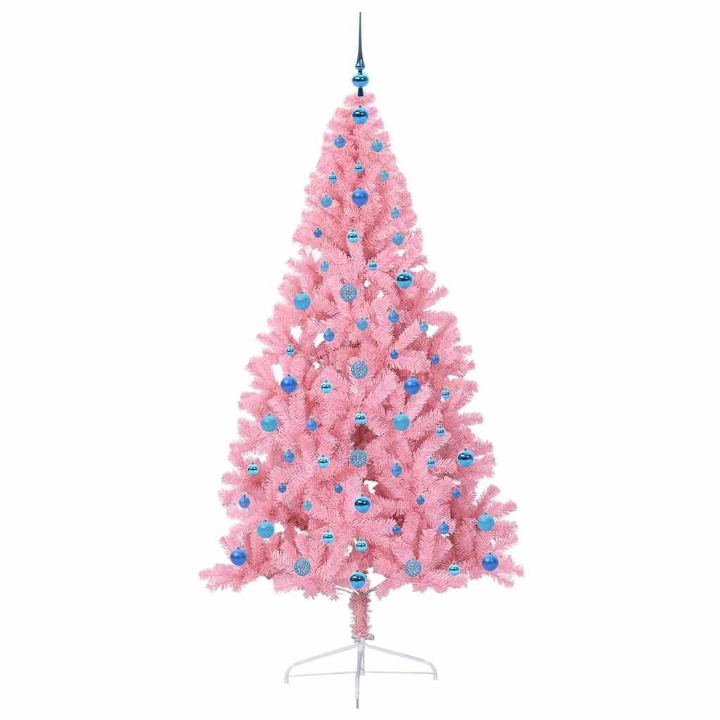 Vidaxl - Sapin de Noël artificiel pré-éclairé Rose 210 cm PVC vidaXL 3397096 - Image 5