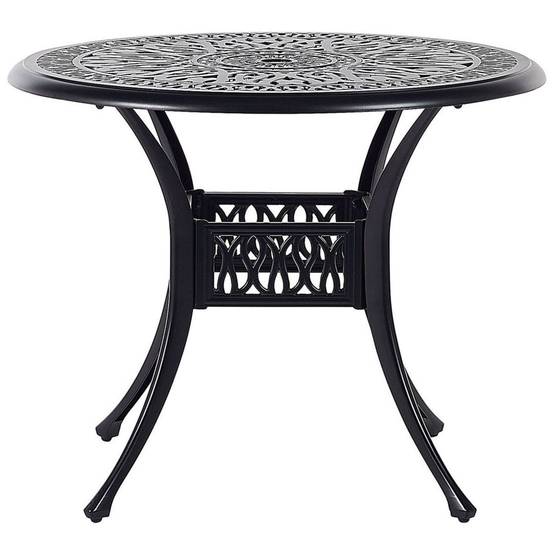 Table ronde, 4 Personnes Aluminium Noir ANCONA - Beliani - Image 1