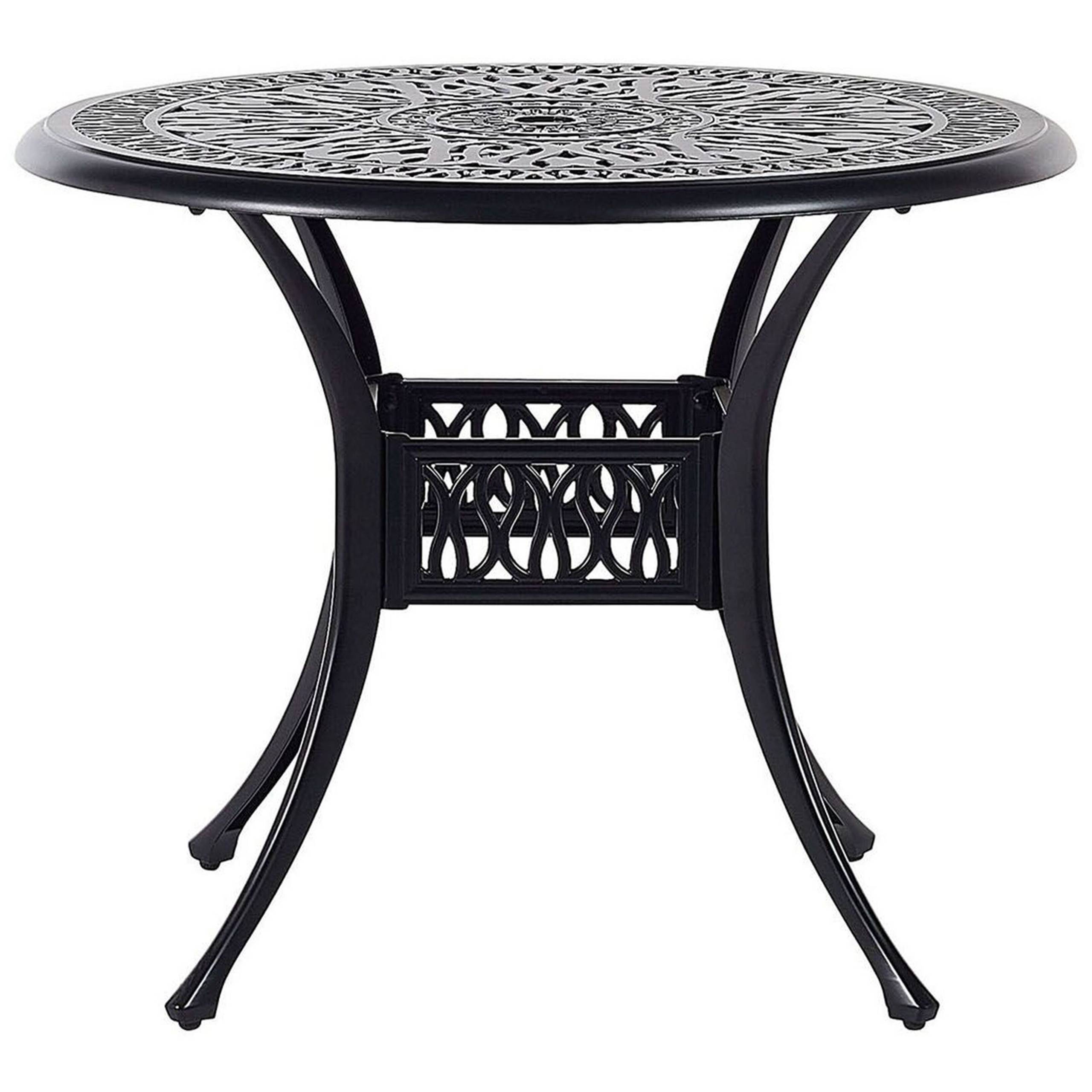 Table ronde, 4 Personnes Aluminium Noir ANCONA - Beliani - Image 1