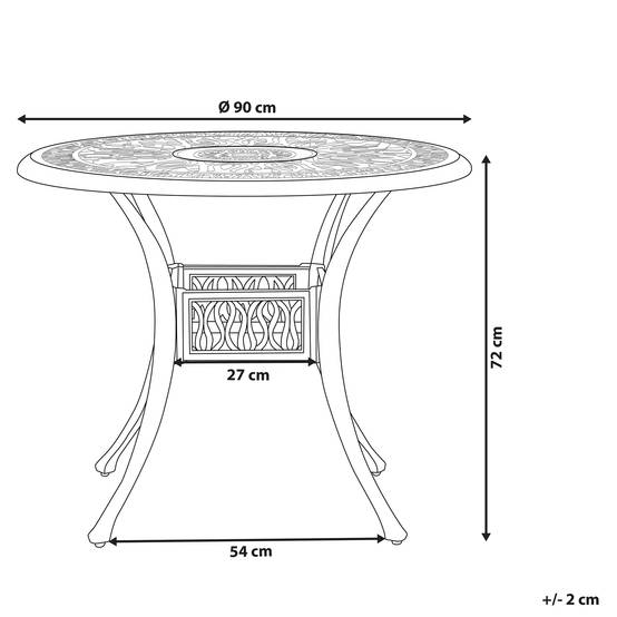 Table ronde, 4 Personnes Aluminium Noir ANCONA - Beliani - Image 2